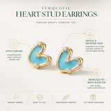 Turquoise Heart Stud Earrings