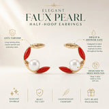 Faux Pearls Half-Hoop