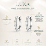 Luna Baguette Diamond Huggie Hoops