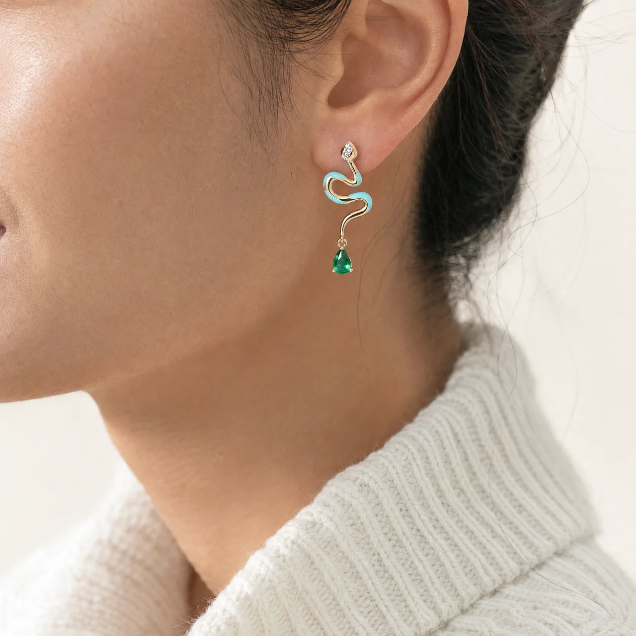 Serpentina Enamel Drop Earrings