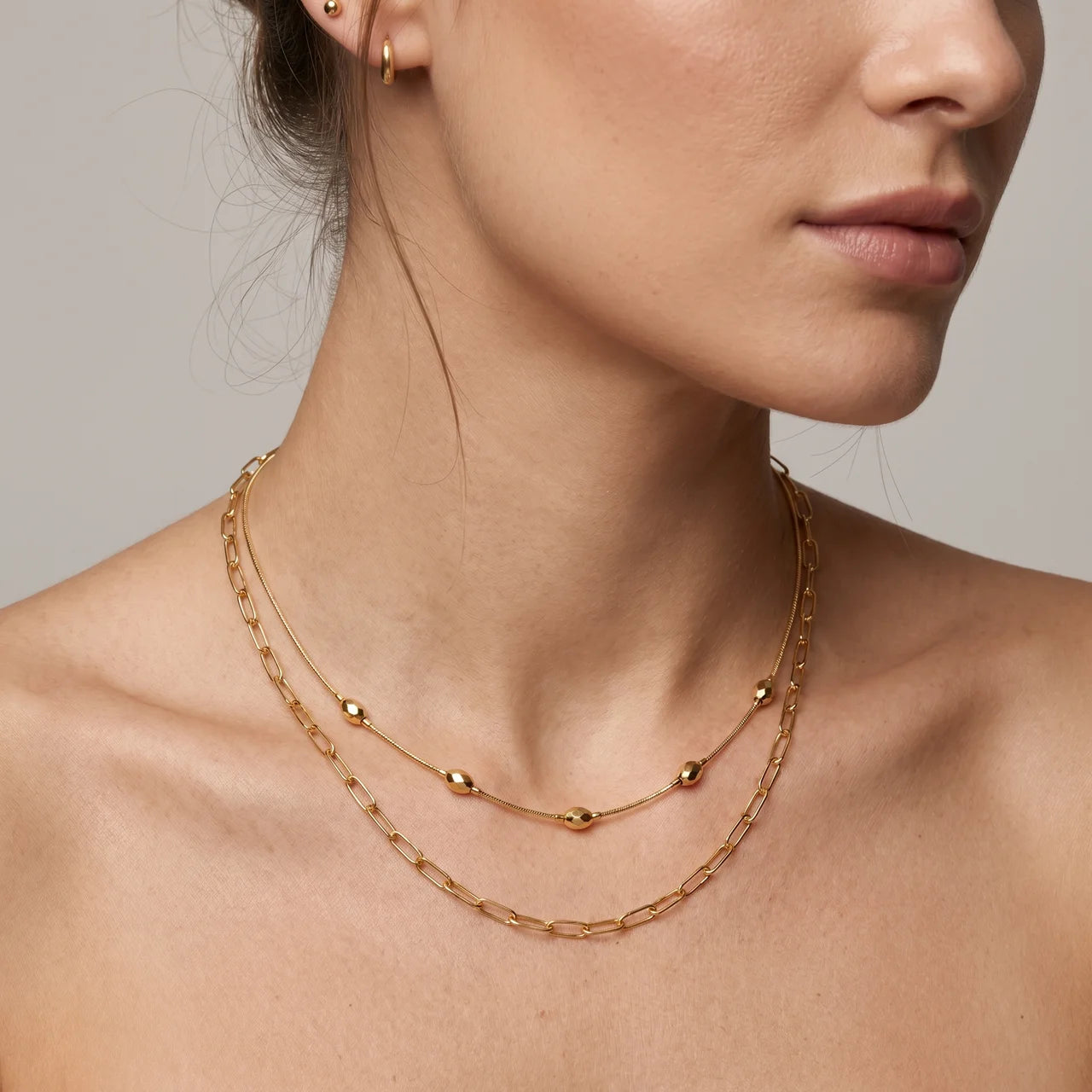 Beaded Double Layer Necklace