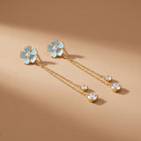 Convertible Floral Chain Drop Earrings