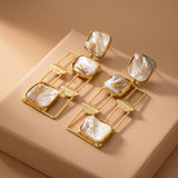 Mother of Pearl Geometric Drop Earrings