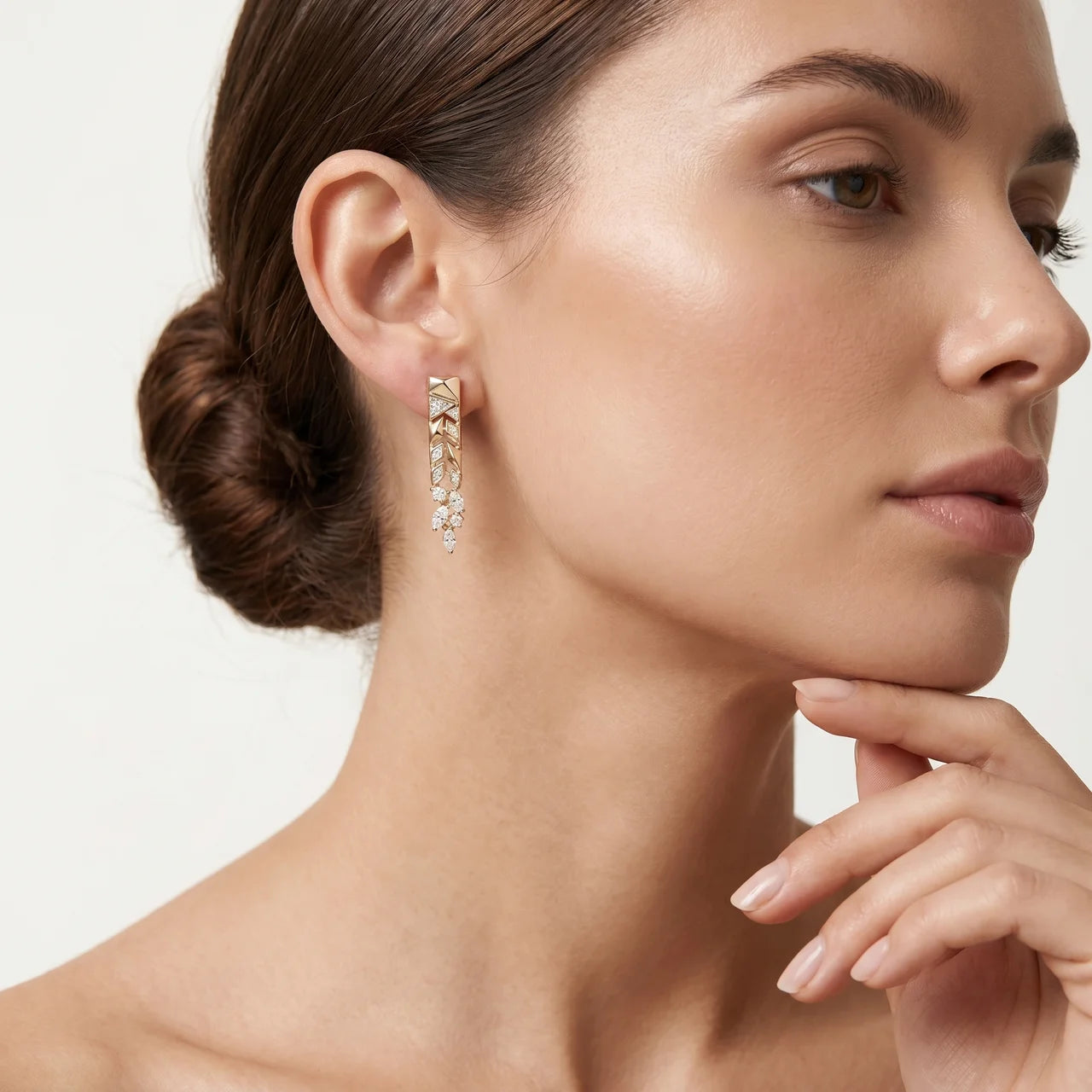 Geometric Chevron Drop Earrings