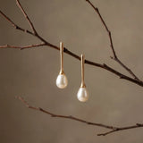 Gold Pearl Drop Earrings