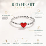 Red Heart Twisted Ring