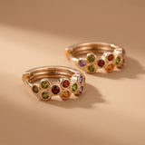 Prism Multi-Stone Cluster Huggie Earrings