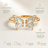 Blue Butterfly Open Ring