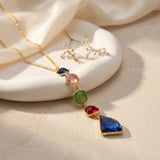 Rainbow Cascade Statement Necklace