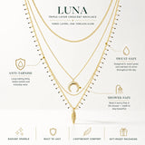 Luna Triple-Layer Crescent Necklace
