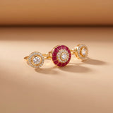Handcrafted Triple Halo Adjustable Ring