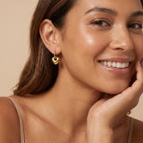 Puffy Heart Drop Huggie Earrings