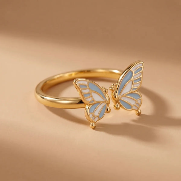 Blue Butterfly Open Ring