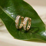 Sunburst Baguette Huggie Earrings