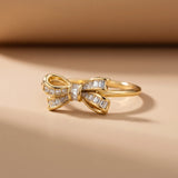 Gold Crystal Bow Ring