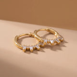 Baguette Crystal Huggie Hoop Earrings
