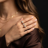 Handcrafted Triple Stone Minimal Ring