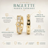 Sunburst Baguette Huggie Earrings