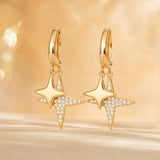 Celestial Star Drop Huggie Earrings