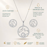 Bunny Medallion Necklace & Earrings Set