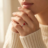 Red Heart Twisted Ring