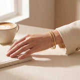 Double Band Gold Cuff Bracelet