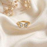 Blue Butterfly Open Ring
