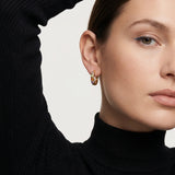 Bezel Rainbow Huggie Earrings