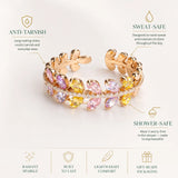 Gold Floral Stone Ring