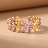 Gold Floral Stone Ring