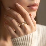 Gold Crystal Bow Ring