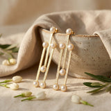Pearl Linear Drop Earrings