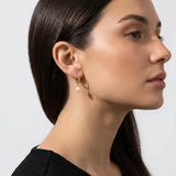 Elara Beaded Gold Pearl Hoops