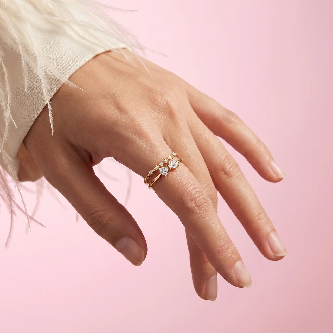 Gold Bow Open Ring – Crystal Bow Ring