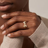 Gold Crystal Bow Ring