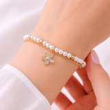 Petal Pearl Charm Bracelet