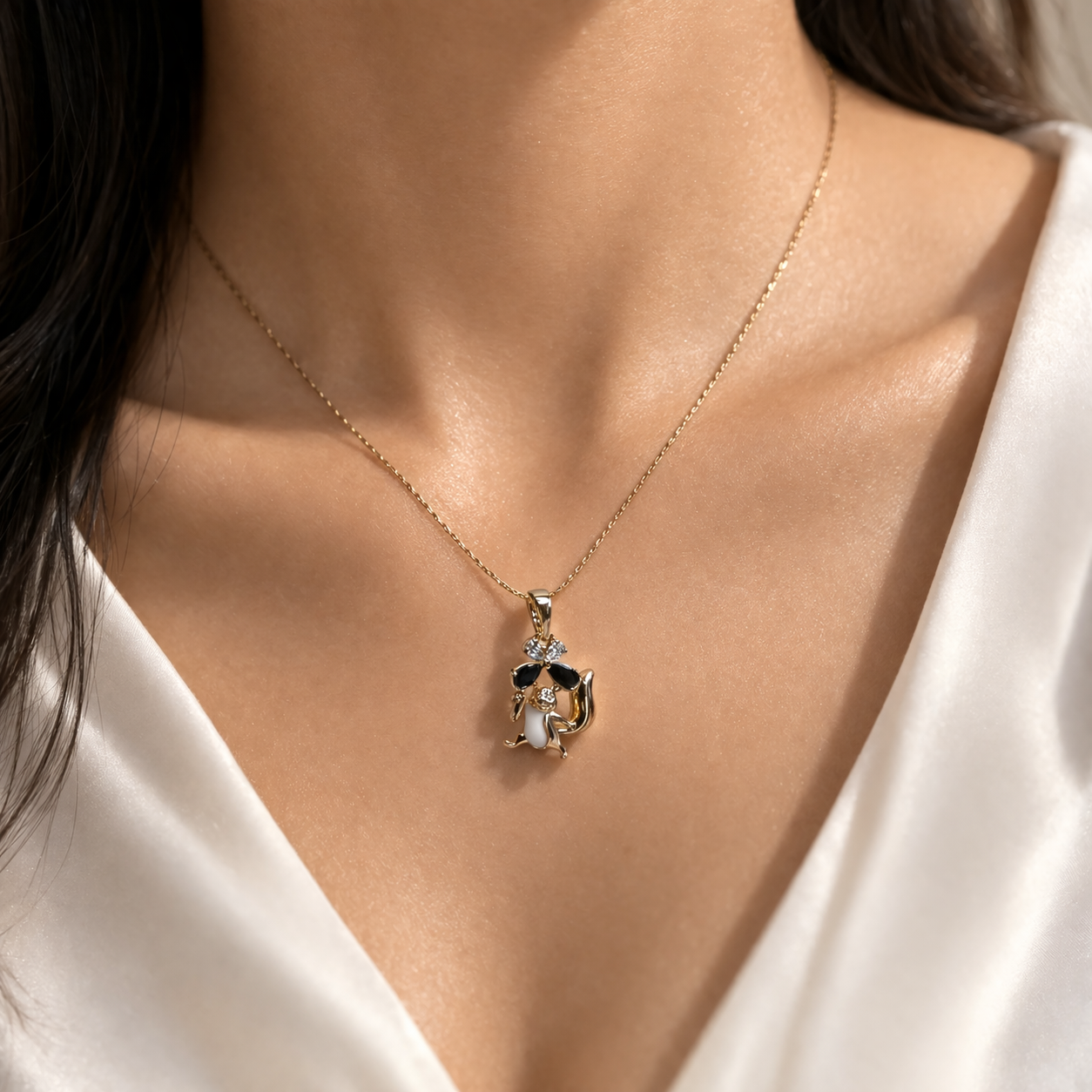 Gold-Tone Squirrel Pendant Necklace