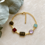 Multicolor Gemstone Link Bracelet