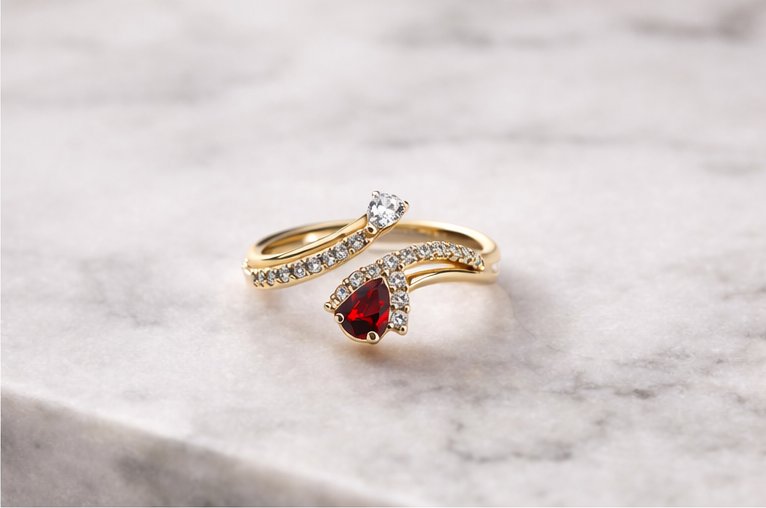Scarlet Twist Ring