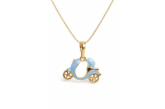 Blue Scooter Charm Necklace