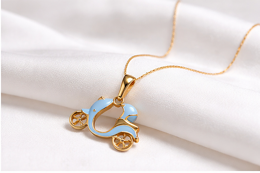 Blue Scooter Charm Necklace