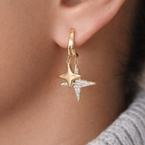 Celestial Star Drop Huggie Earrings