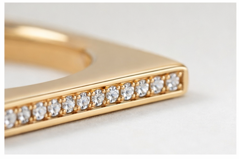 Minimalist Bar Pave Ring