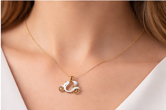 White Scooter Charm Necklace